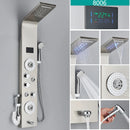 LED Light Shower System Bath Shower Column Black Rain Waterfall Shower Panel Bidet Faucet with Handshower Massage Jets Spout