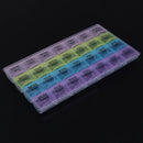 28-Compartment Medicine Tablet Dispenser Sealed Pill Capsule Splitters Case Moisture-proof Weekly Medicines Containers Daily Use