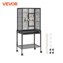 威望（VEVOR）52/54英寸立式大型鹦鹉笼，碳钢材质，带滚动支架和托盘，适用于虎皮鹦鹉、玄凤鹦鹉、鹦鹉