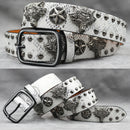 Rivet PU  Leather men's belt Fashion alloy belts Buckle luxury brand jeans belts for men business belt female belt