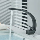 Black Bathroom Basin Faucet Deck Mount Black Chrome Washing Basin Mixer Water Taps Creative Hot Cold Water Crane Mixers