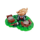 MOC Medieval Castle Building Blocks kit Tent Campfire Siege Car Hanging Cage Trial Bench Guillotine Weapon Toys Gifts Mini Brick