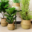 1Pc Nordic Style Seaweed Wicker Home Storage Perfect For Dirty Clothes Plants And Sundries Hanging Decor Basket