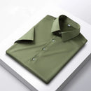 5XL 4XL Summer New Silk Slippery Men's Shirt Short Sleeve Ice Silk Fashion Large Non Iron Wrinkle Resistant Soft Business Casual