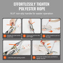 SucceBuy Rope Puller 3/4 T 1653lbs Pulling Capacity with 100' 0.6" diameter Rope 2 Hook Come Along Winch Heavy Duty Puller Tool
