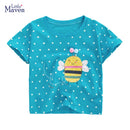 Little maven Korean Cotton T-shirt Short Sleeves Summer Kids Clothes Bees Cute Blouse for Baby Girls Tops Children's Clothing