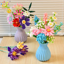 HUIQIBAO MOC Flower Model Building Blocks 3D Bouquet Plants Sunflower Rose Bricks Kits Children DIY Educational Toys Home Decor