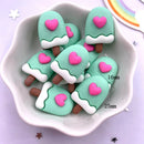 12PCS Resin Colorful Cartoon Rabbit Cherry Cone Ice Cream Lollipop Popsicle Scrapbook Flatback 3D food Figurine DIY Decor Crafts