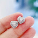 Huitan Classic Heart Stud Earrings Crystal Cubic Zirconia Eternity Timeless Women Earrings Fancy Girl Gift High Quality Jewelry