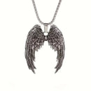Stainless Steel Classic Angel Wings Necklace Men's Fashion Animal Boutique Handmade Hip Hop Pendant Jewelry Gift DropShipping