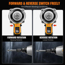 DayPlus 1500Nm Cordless Impact Wrench 3 IN 1 Electric Drill Impact Wrench,Brushless Impact Gun 1/2"Driver Car Tyre Wheel,3 Speed