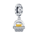 Hot Original Pendant S925 Sterling Silver Rabbit Charm Fit 3mm Bracelet Diy For Women Classic Easter egg beads Daily Gift Fine