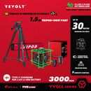 YEVOLT 激光水平仪 绿光 4平面 16线 自动安平 360° 3D 贴地水平与垂直瓷砖测量工具