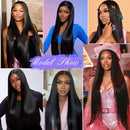 13x6 Lace Front Wigs Human Hair Pre Plucked Straight Human Hair Wig 200% Density HD Lace Frontal Wigs for Women Natural Black