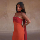 The Amalfi Hour | Colour-Block Scarf-Collar Maxi Dress