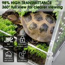 Reptile Acrylic Enclosure High Transparency Habitat Tank for Spider Mantis Gecko Corn Snake Breeding Box with Ventilation Holes