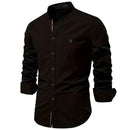 New Spring Summer Men's Cotton Linen Shirt Solid Color Long Sleeve Japanese Style Casual Business Fashion Breathable Daily Tops