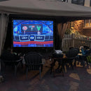 VEIDADZ Projector Screen With Stand White Wrinkle-Free 160° Viewing Angle 60-150 inch Double Sided Screen Home Theater Outdoor