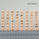 56pcs/Lot DIY Figures Head Building Blocks Accessories Laugh Cry Cute Angry Facial Expression Mini Bricks Toys Model Kids Gifts