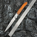 The Frontier | 12-Inch Folding EDC Knife — Stainless Steel Blade, Hardwood Handle