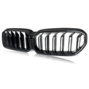 For 2021-2023 BMW G30 G31 530i 540i Dual Slats Front Kidney Grille Gloss Black