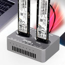 双盘位M.2 NVME固态硬盘克隆USB3.2 Type C NVME扩展坞M.2 M.3 NVME PCI-E外置硬盘盒适用于M2固态硬盘M Key固态硬盘