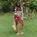 Polka Dots Print Detachable Scarf Sling Dress 2026 New Ladies Slim V-neck Spaghetti Strap Long Robes Women's Beach Dresses