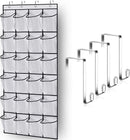 24 Pocket Over The Door Shoe Organizer Storage Bag For Shoes Sturdy Hanging Closet Rack Space-Saving Home Storage Solution