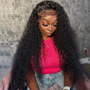 Jerry Curly 13x6 HD Transparent Lace Front Human Hair Wig PrePlucked 200 Density Brazilian Deep Wave Lace Frontal Wigs for women