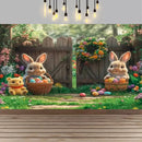 Easter Happy Theme Party Decoration Backdrop Spring Grass Flowers Rabbit Easter Egg Party Supplies Decorations Banner Gift