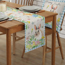 Easter Rabbit Eggs Linen Table Runner Dresser Scarves Table Decor Farmhouse Kitchen Dining Table Runner Easter Decorations