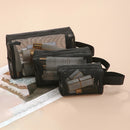 Black Layer Travel Cosmetic Bag Large Capacity Mesh Makeup Bag Makeup Storage Pouch Travel Toiletries Cosmetic Storage Bags