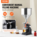 SucceBuy A03 5-50ml/5-100ml Manual Liquid Filling Machine Paste Bottle Filler Adjustable with Hopper for Juice Shampoo Honey