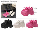 Women Platform Casual Breathable Mesh Shoes 2025 New Summer Chunky Sneakers 8.5CM Wedges Hidden Heels Hollow Leisure Shoes Woman