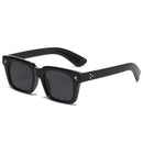SO&EI Vintage Square Men Sunglasses Fashion Yellow Blue Shades UV400 Women Trending Rivets Punk Sun Glasses