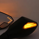 2Pcs Motorcycle Handlebar Mount Rearview Mirror With LED Turn Signal Lights For Honda CBR 900 929 954 900RR CBR1000RR
