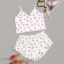Satin Silk Pajamas Set Women Sexy Lace Sleepwear Summer Hot V-neck Sleeveless Pijamas Faux Silk Homewear Letter Print Nightwear