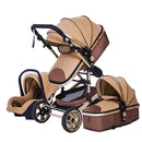 Luxurious Baby Stroller 3 in 1 Portable Travel Baby Carriage Fold Pram High Landscape Aluminum Frame Newborn Infant Stroller