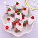 12PCS Resin Colorful Cartoon Rabbit Cherry Cone Ice Cream Lollipop Popsicle Scrapbook Flatback 3D food Figurine DIY Decor Crafts