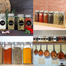 The Culinary Cartographer | 12-Piece Transparent Glass Spice Jar Set