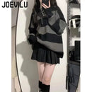 Striped Contrasting Sweater Women's Long Sleeve Knitted Sweatshirt Korean Fashion Streetwear Pullover Autumn New Casual Jumper