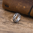 Mprainbow Men's Twisted Chain Ring, Never Fade Silver Color Stainless Steel Hollow Bands Ring Gift to Dad Father BFF Jewelry