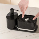 Hand Dish Soap Dispenser Sponge Towel Holder Sink Drain Tray Liquid Soap Pump Container Bathroom Accessory Kitchen Organizer