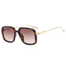 SO&EI Retro Double Bridges Square Men Sunglasses Shades UV400 Fashion Gradient Women Sun Glasses