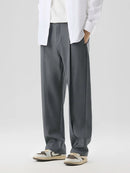 2024 New Autumn Casual Suit Pants  Korean Men's Pants Straight Loose Sweatpants Soft Wide Leg Long Baggy Business Trousers