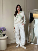 The Meridian Set | Cropped Zip Jacket and Wide Leg Trouser Set