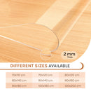PVC 2mm Transparent Table Film Rectangular Crystal Clear Tablecloth Waterproof Protector Cover for Home Dining Restaurant Table