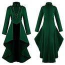 Retro Medieval Steampunk Costumes Gothic Cosplay Women's Tailcoat Jacket Lady Victorian Coat Halloween Party Tuxedo Dress