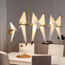 Perch Light Chandeliers designer bird lamps For Restaurant Children's Room paper cranes origami lamp bedroom room Swing light