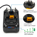 TPCELL New PD100W 8Ah/10Ah For MAKITA 18V with USB-C Connector 21700 Tabless cells Replacement Battery Power Tools Li-ion